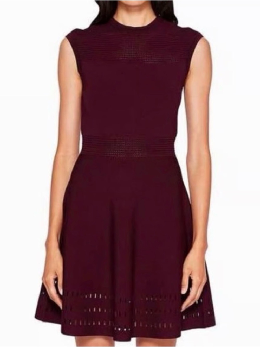 Ted Baker Sleeveless Burgundy Skater Dress